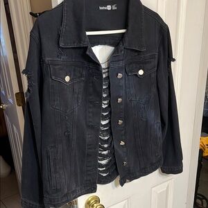 Boohoo Black Jean Jacket Classic Denim Style